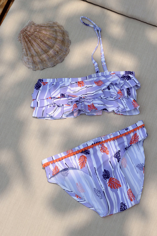 Bikini morado y naranja